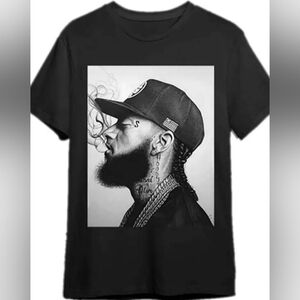 Nipsey Hussle Shirt Mens Large black Hiphop Rap Tee Y2k Skate Streetwear LA